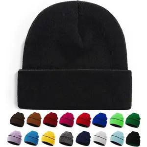 ZOORON 1Pack Unisex Reversible Beanie for Men Women Men's Warm Winter Hats Knit Cuff Beanie Cap,Reversible Double-Side-Wear