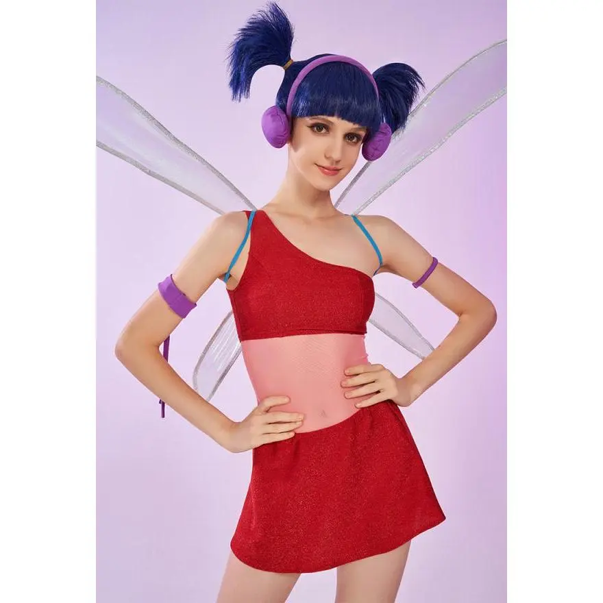 Winx Club Musa Cosplay Costume Adult Red Tops and Skirt with Accessories Halloween Costume