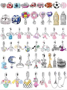 1PC New Original Life and Travel Series Theme Cruise Ship World Landscape Coffee Machine Camera Bead Pendant Thanksgiving Christmas Beads and Pendant Designer Bracelet Making DIY Gift Ladies Daily Wear for Women as Gift Special Choice