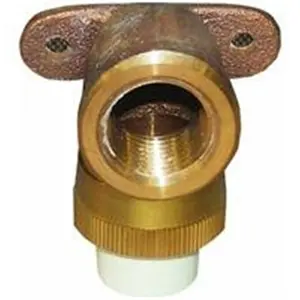 212 MAIN Rigid Mount Drop Ear Elbow Water Pipe, 0.5 in. Slip x Brass FIP, with Brass Insert