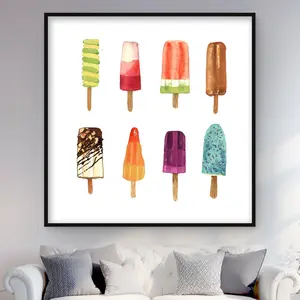 Begin Home Decor C1FM48489D455Y 48 x 48 in. Iced Lollipop - Orange Children Print Wall Art - Framed Decor