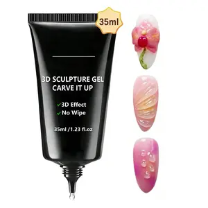 No Wipe  3D Sculpting Gel UV Nail Art Gel for Carving Molding Rhinestone Charms Salon DIY Manicure 35ML
