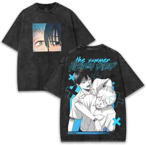 Hikaru – Washed Oversized Tee Inspired by The Summer Hikaru Died For Fans of Paranormal Emotions and Hidden Longing - Active Lifestyle Essentials