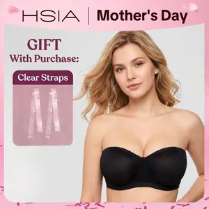 HSIA Leopard Luxe Women's Convertible Strapless Minimizer Bandeau Bra Underwire Unlined for Large Bust