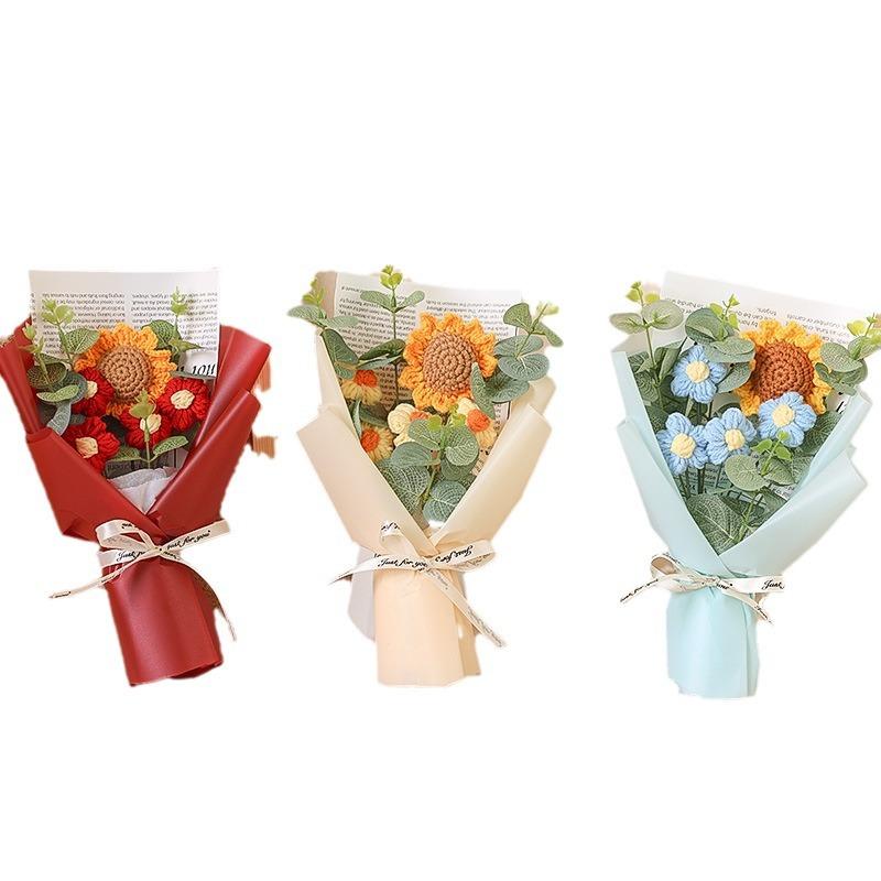 Handmade Knitted Tulip Bouquet, Crochet Flower Bouquet, 10/20/30 Stems Artificial Flowers, Easter and Mother's Day Gift, Home Decor, Bedroom Decoration #TOP PICKS