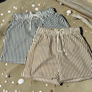 Resort Time Stripe Linen Shorts