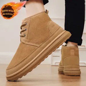 Bmuvlss Men's & Unisex Winter Boots with Thermal - High-Top Snow-Resistant Shoes,  Upper & Rubber Sole, Warm for Ice Traction on Snow & Icy Surfaces - Cold Weather Footwear for Commuting,, Outdoor Activities