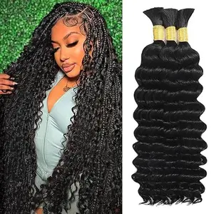 GK Human Braiding Hair for Boho Braids 120g Deep Wave Boho Bulk Human Hair for Braiding Knotless  Curly Wet and Wavy Bohemian Braids No Weft 1 Bundles/Pack