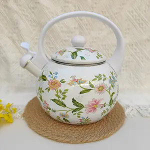 Teakettle 2L [Aromatic Kettle] Enamel Enamel Kettle Tea Kettle Boiling Flower Tea Induction Cooker Open Fire Universal cute kitchen teapot Teacup