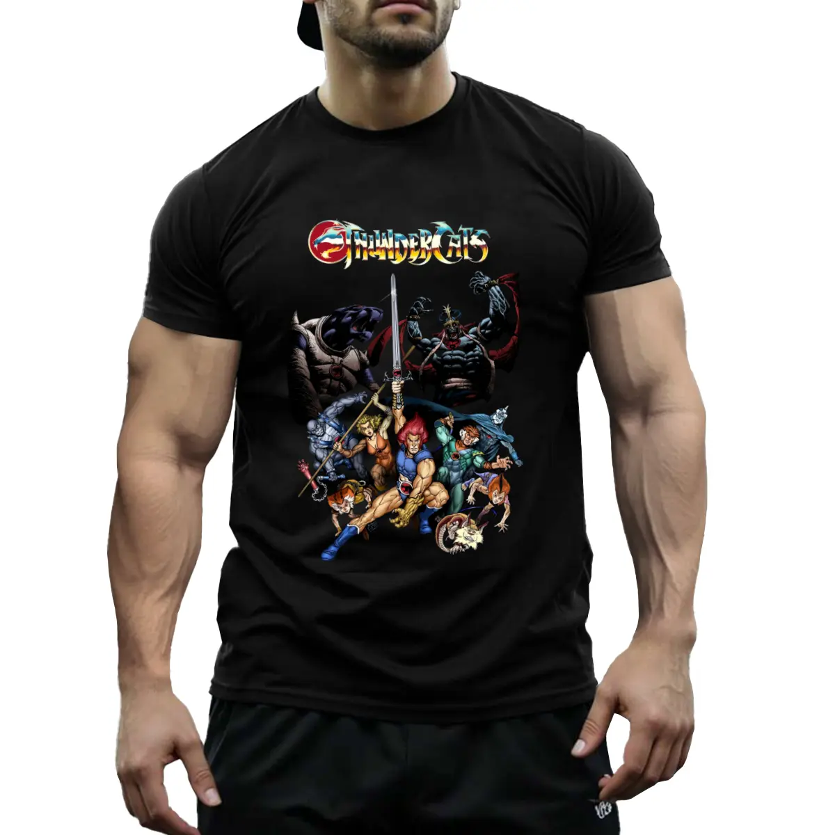 Thundercats TV Series Graphic Tee - Casual T-Shirt with Vibrant Print, Soft Cotton Fabric, Round Neck, Sizes S to 3XL, Perfect for All Seasons, Adult Clothing Bold Logo Shirt Stretchy Knit
