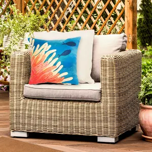 Lush Decor VISIONS III Indoor/Outdoor Handmade Pillow - Contemporary Coastal Ocean Accent  (Reef & Fish)