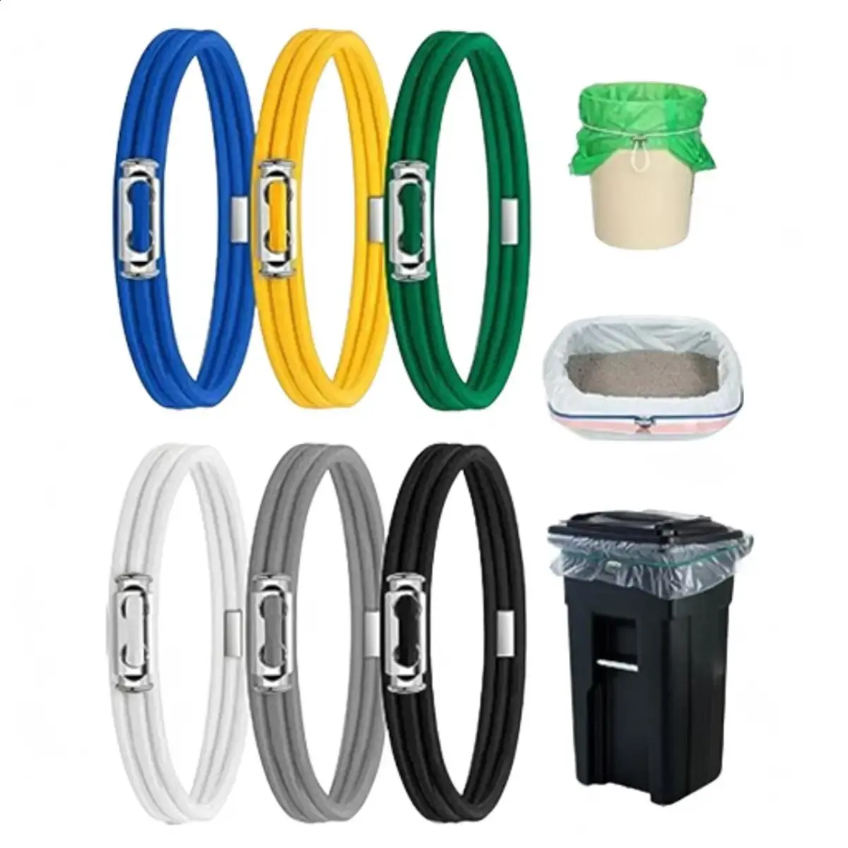 Adjustable Large Trash Can Rubber Bands Fits 8 33