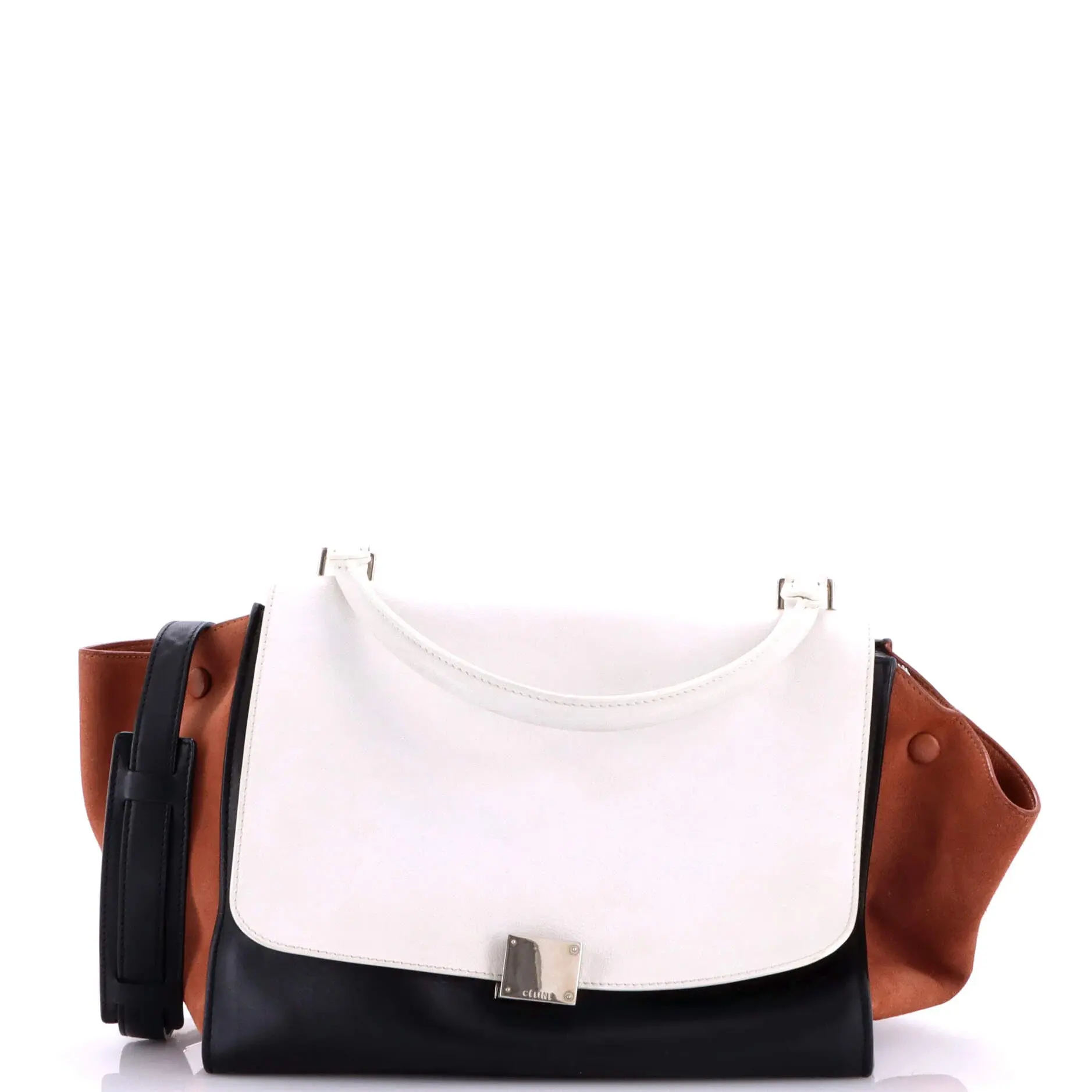 Pre-owned Celine Leather Top Handle Bags Tricolor Trapeze Bag Medium by Rebag