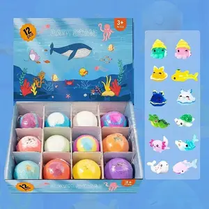 12 Pack Kids Bath Bombs, Ocean Surprise Toys Inside, Gentle Bath Fizzers for Children
