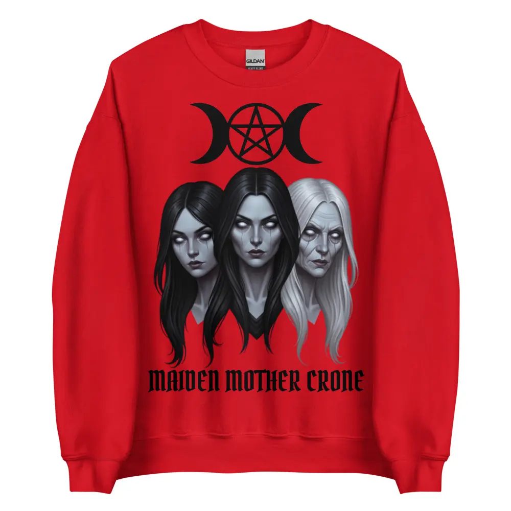 Hekate Triple Goddess mother maiden crone unisex sweater gothic witchcraft witches halloween trendy sweatshirt retro graphics hecate greek mythology Tops witch witchcore pentagram pentacle moons moon graphic trending viral