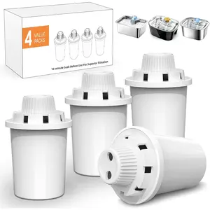 Large  Water Fountain Filters Replacement 4 Packs for  3 Gallons Stainless Steel Pet Fountain  Water Bowl Dispenser,7-Layer Human-Grade Vertical Filtration for D2341/D2223/D2419/D2322 Model