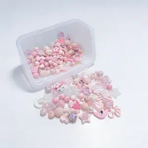 Sakura DIY Bead Kit, Sweet Girl Style Hole Beads, Perfect for Phone Strap/bracelet/necklace, Ideal for Girls' Handmade Crafts & Friend Gifts