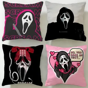 movie Scream Cushion Cover Ultra-Soft Reversible Plush Pillow Cover | Double-sided fluffy comfort for car, sofa, bedroom | Skin-friendly fabric | Easy clean & maintain | Stylish Decorative home decor | Perfect gift for family & friends