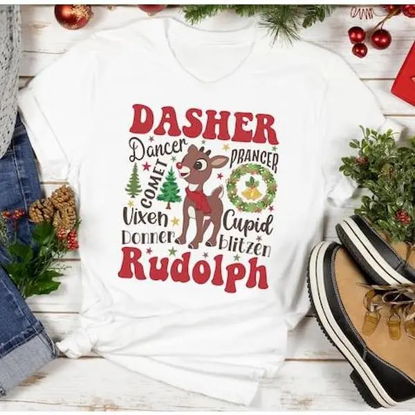 Delivered after Christmas-Rudolph The Red Nosed Reindeer Christmas Shirt, Rudolph Xmas T-Shirt, Rudolph Christmas Shirt, Vintage Christmas Movie Shirt