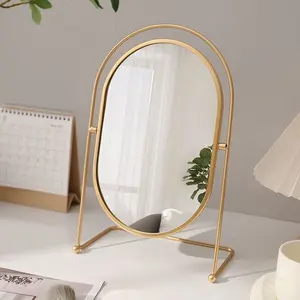 Mirror HD Clear Circular Table Mirror for Bedroom Dorm Student Home Princess Makeup Use Home Decor Mirror Circle Mirror