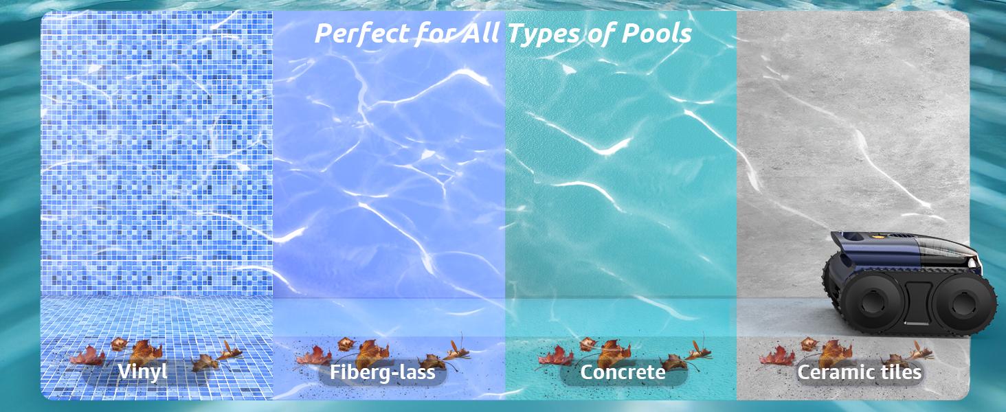 Cordless Robotic Pool Cleaner, Robotic Pool Vacuum for Inground Pools, Floor, Wall, Waterline and Drain Cleaning, 180 min Battery Life for Pool Up to 2150 Sq.ft