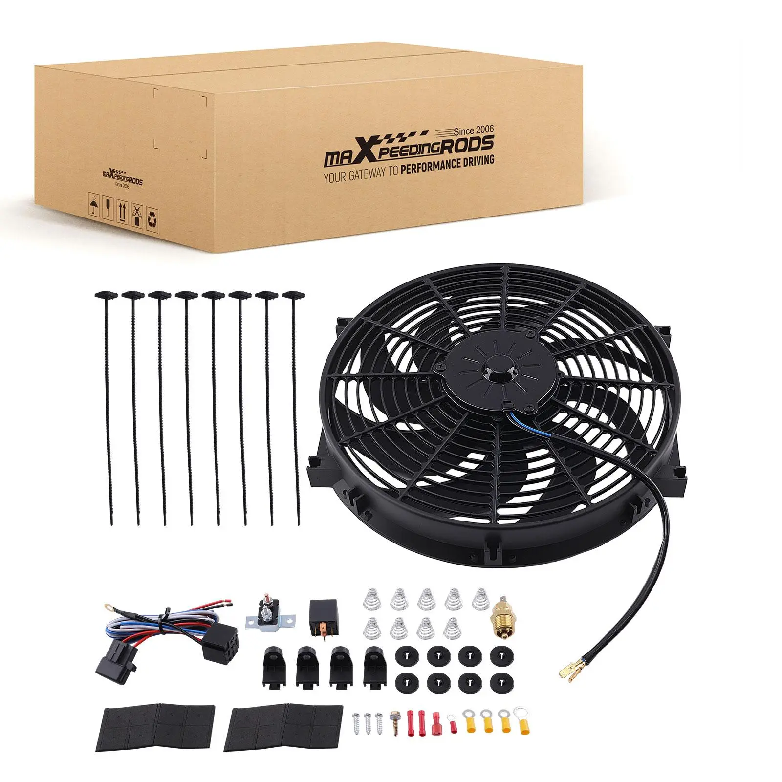 14IN Electric Cooling Fan Assembly 12V 90W Universal Radiator Fan