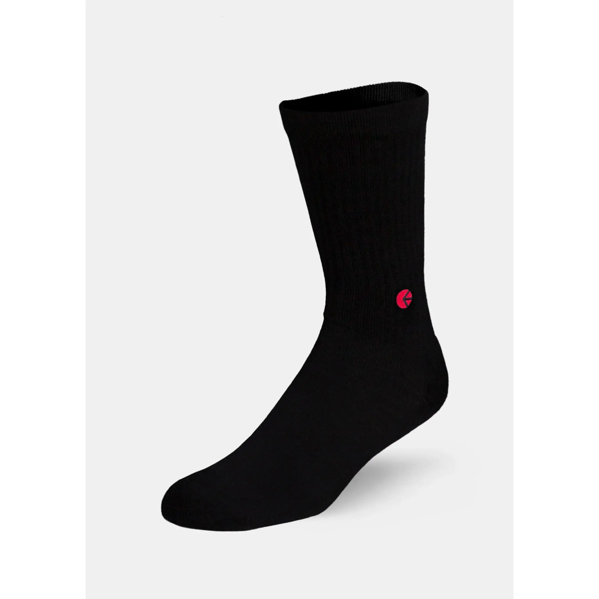 Black - Red Logo - Ethika Logo - Red | Mens Crew Socks