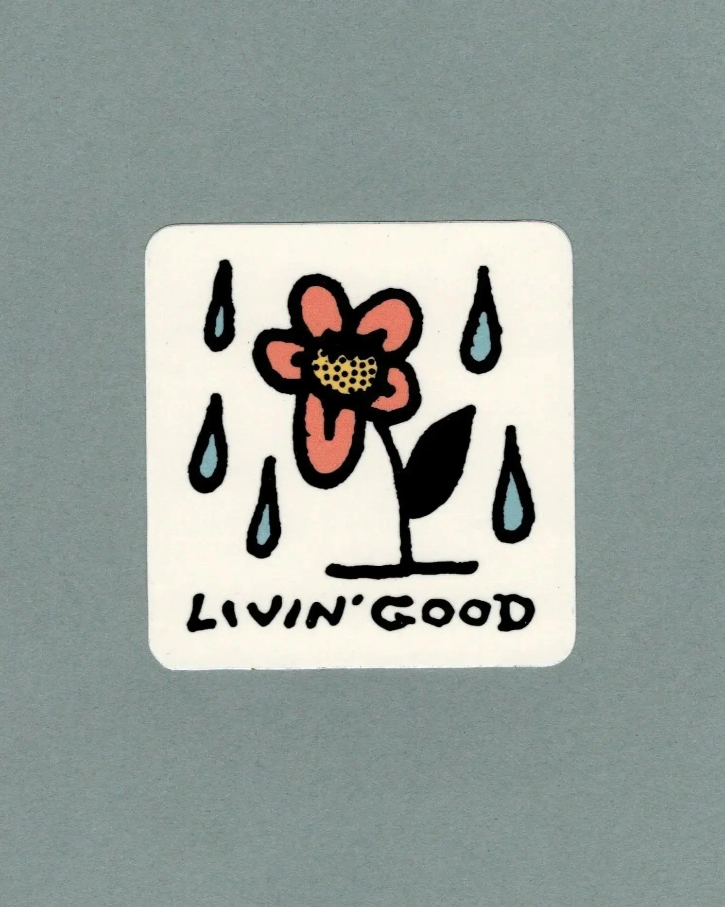 Square Flower Sticker