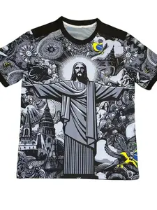Brazil Jesus Special Edition Football Shirt T-shirt 2025 Summer New Fashion Sports T-shirt Men's and Women's Training Shirt Top Athletic Tops