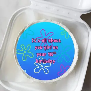 Sweet 16 Cake topper icing sheet - "It's All About You Girl on Your 16th Birthday" Design, Fun Graphics