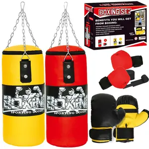 Kids Adult Boxing Punching Bag Set - 3.94ft Heavy Boxing Bag, 6oz Gloves & 9.8ft Hand Wraps – Youth Boxing, MMA, Home Gym & Martial Arts Training Sports Equipment Xmas gift for boys and girls