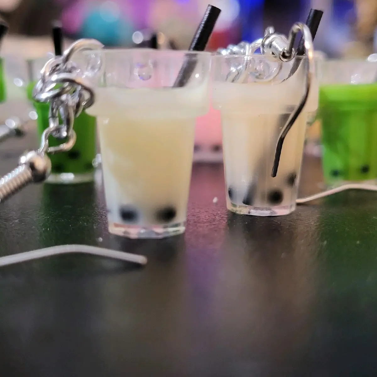 boba bubble tea earrings