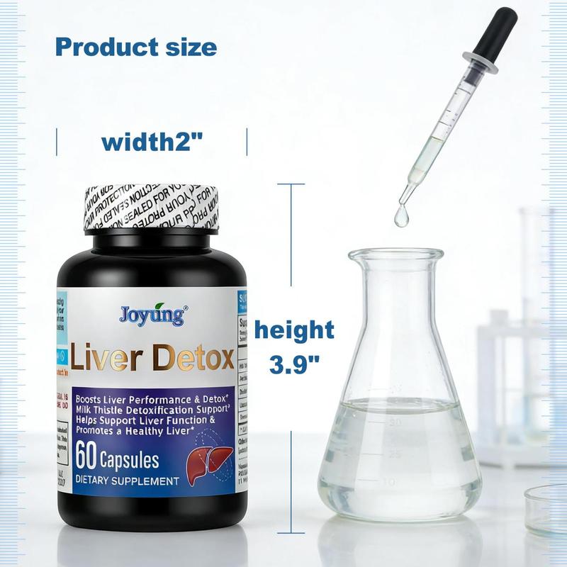 JOYUNG Liver Support with 540mg Milk Thistle, Artichoke, Dandelion, Licorice & Turmeric | Boosts Liver Performance & Detoxification, Supports Liver Function, Promotes Healthy Liver, Natural Herbal Liver Detox Supplement, 60 Capsules