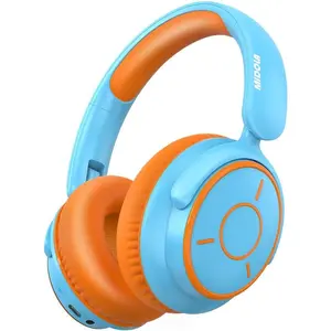 Headphones 68H Play Time,Volume Limit 85/94dB, Foldable Lightweight  Over-Ear Headphone for    Pad Tablet,Headsets with Built-in Mic Sky Blue