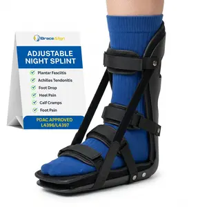 Brace Align Adjustable Night Splint L4396/L4397 - Support for Plantar Fasciitis, Achilles Tendonitis, and Foot Drop