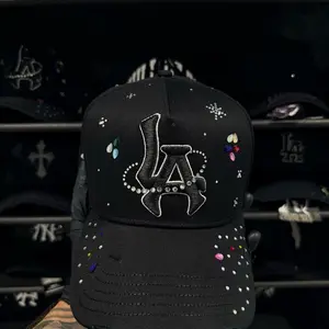 1:1 Thirty One Hats El Mago Galaxy Black Cap with Colorful Rhinestones and LA Logo G5 Unique Themed Accessory for Fans