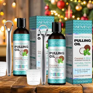 2Counts，Pulling Oil with Coconut & Mint Christmas gifts | Teeth Whitening & Oral Care | Daily Swish Routine for Fresh Breath Made with  coconut oil and peppermint essential oil. Alcohol-free, fluoride-free, Perfect for morning routines before work