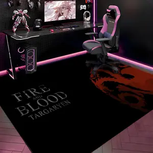 G- Game of Thrones Floor Mat Gaming Room Soft Flannel Floor Rug Gaming Rugs Non-Slip Absorbent Doormat for Esports Setup, Bedroom, Entrance, Gamer Home Decor, Anti-Skid Washable Mat, Multiple Sizes Available