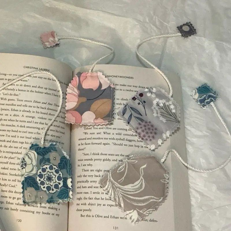 Teabag fabric bookmarks