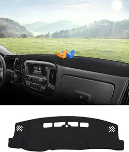 KUST Dashboard Cover Mat for 2014-2018 Chevy Chevrolet Silverado/GMC Sierra 1500, 2015-2019 Silverado/GMC Sierra 2500HD 3500HD Accessories Dash Cover Flannel Sunshade Glare UV Rays Protector