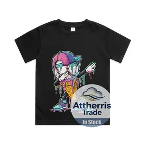 Dripping Baseball Drip Boys Ice Cream Drip Baseball Sport Cotton T-shirt, Graphic Print Round Neck Short Sleeve Casual Tee for Boys Girls