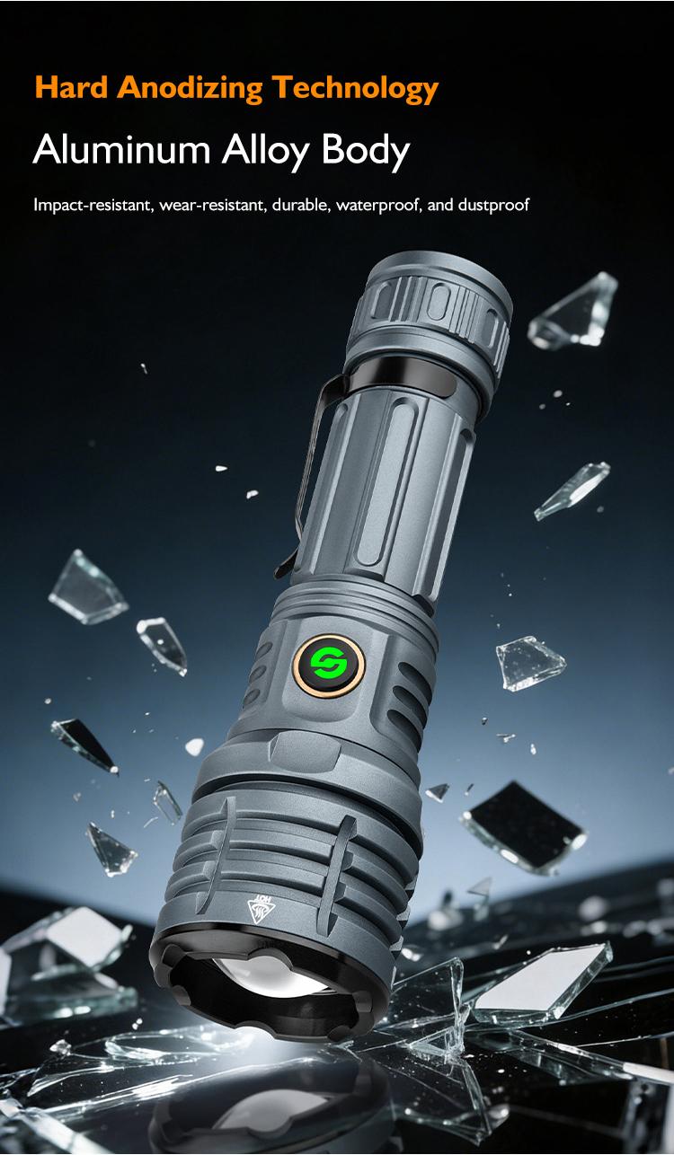 10000 Lumens 4000mAh LED Flashlight Super Bright, Ultra Bright Portable Camping Flashlight,Waterproof Flash Light for Camping,Night Outdoor Emergency Lighting