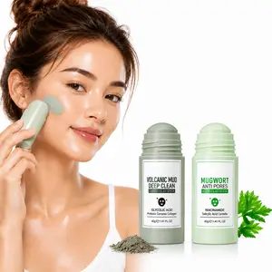 Mugwort Clay Mask Stick, Mugwort Clay Stick for Excess Oil Control, Deep Pore Cleansing, Gentle Exfoliating Care, Balance Oily-Looking Skin & Smoother-Looking Texture
