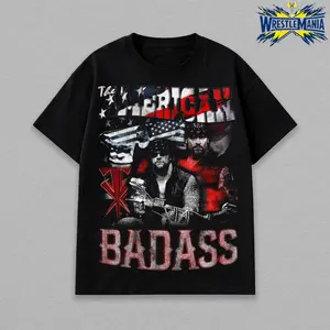 The Undertaker “American Badass” T-Shirt WWE Vintage Biker Graphic Tee, Deadman Wrestling Shirt, Retro Streetwear Fan Gift