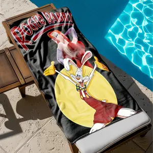 1 piece Roger Rabbit and Jessica Rabbit classic animated characters themed beach towel - Soft and Comfortable Beach Towel, Moisture-wicking Quick-dry Fabric, suitable for Beach, Camping, Birthday, Modern Pattern Style, Machine Washable Brings a