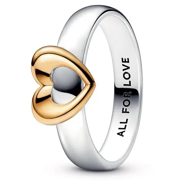 Pandora Radiant Two-tone Sliding Heart Ring 162504c00-58