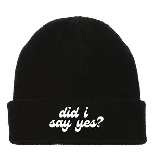 Did I Say Yes Cursive Hearts Beanie