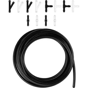 13.12Ft Windshield Washer Hose Repair Kit,Windshields Wiper Hose with T/Y/I-type Connectors for Connecting Water Pumps and Nozzles,Rubber Washer Fluid Hoses Car Accessories