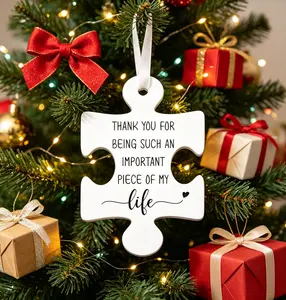 Puzzle Piece Hanging Ornament – Meaningful Gift for Friends & Family, Perfect for Christmas, Birthday & Special Moments