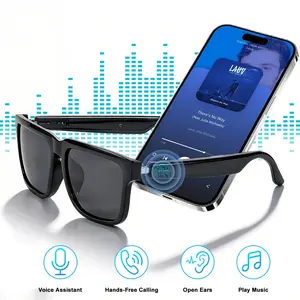 Bluetooth Audio Smart Glasses,Blue Light /Polarized Sunglass for Women Men,Open Ear Sound Mic & Speakers, Magnetic Charging,Touch & Voice Assistant